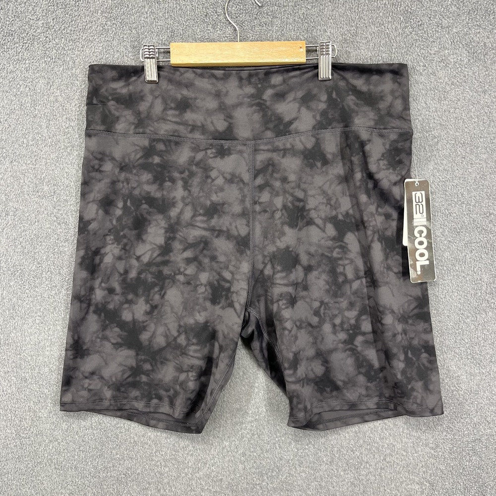 32 DEGREES COOL shorts leggings‎ Women XXL Gray Tie Dye Stretch Bike